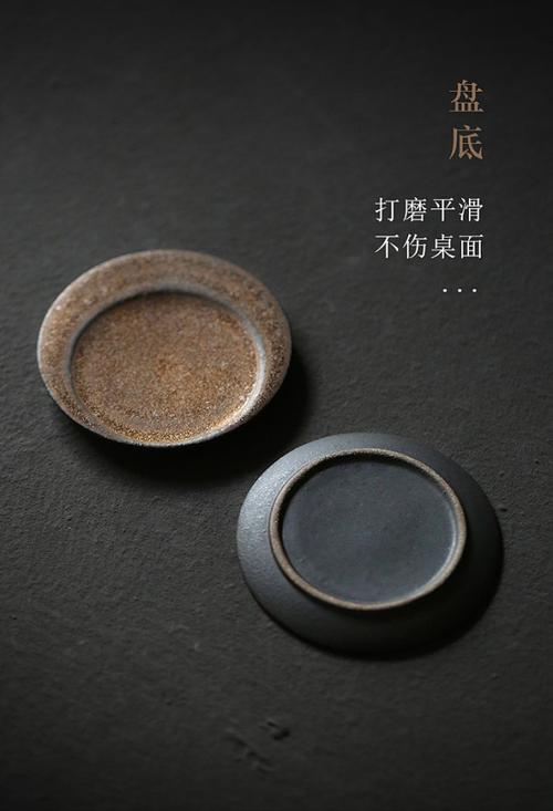 又見歸心手工陶瓷鎏金功夫茶杯墊粗陶隔熱茶道圓形禪意方形墊盤淘寶網
